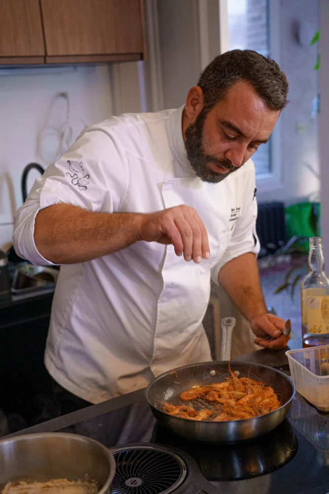 Chef à domicile à Dieppe cuisinant un repas gastronomique chez des particuliers